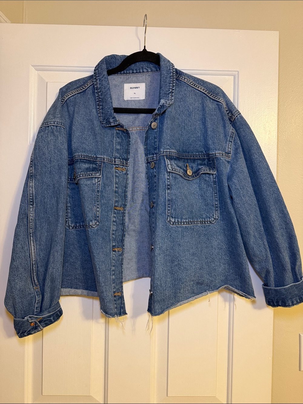 Old Navy Light Blue Cropped Denim Jacket